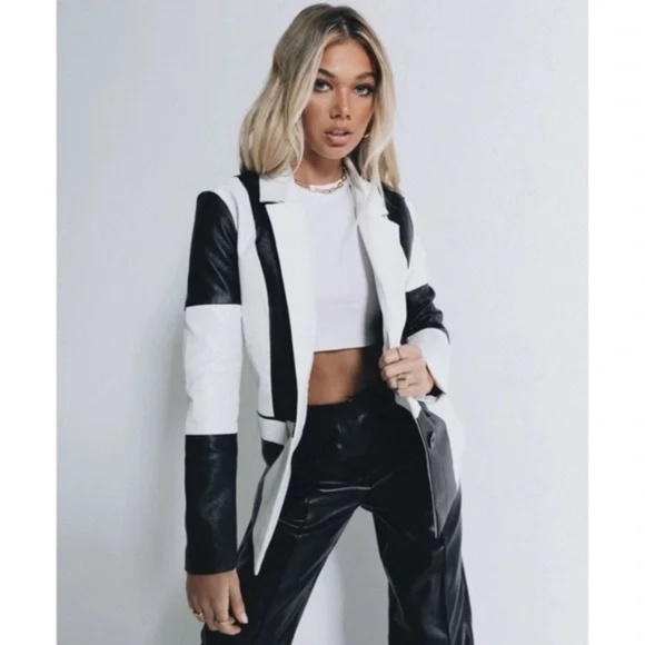 Princess Polly Jackets & Blazers - Princess Polly Black and White Blazer